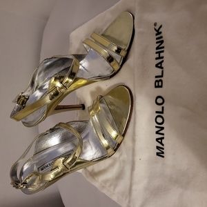 Manolo Blahnik Silver/Yellow Shoes Size 6 US